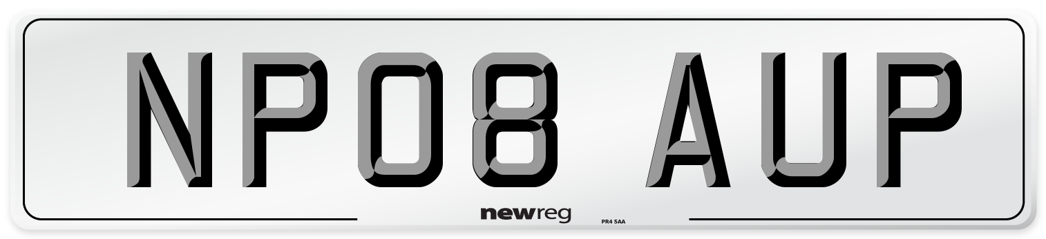 NP08 AUP Number Plate from New Reg